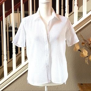 GAP Mixed Eyelet Short Sleeve Shirt